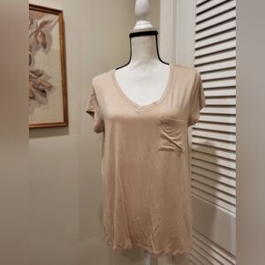 Cable & Gauge Light Beige Short Sleeve Top